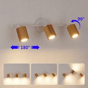 Brilagi - Faretto MODERN WOOD 3xGU10/8W/230V legno di hevea/bianco