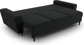 Divano nero allungabile e con contenitore con rivestimento in velluto 235 cm Kyoto – Cosmopolitan Design