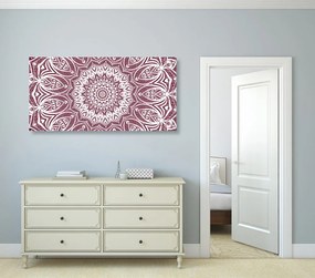 Quadro su tela – Mandala armonia su sfondo rosa