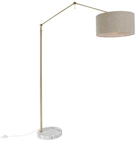 Lampada da terra oro con paralume bouclè tortora 50 cm orientabile - Editor