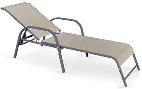 Lettino regolabile MOSLER grigio/beige