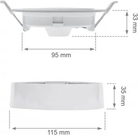 Lampada da incasso LED ALGINE 2-in-1 LED/6W/230V 3000K bianco