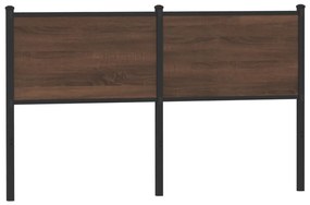 Testiera Rovere Marrone 140 Cm İn Legno Multistrato E Acciaio /