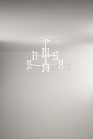 Plafoniera in metallo e alluminio bianco candles led 68w 3000k cri...