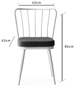 Set di 2 sedie da pranzo in metallo bianco-nero Yildiz - Kalune Design