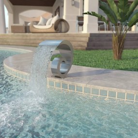 Fontana Per Piscina İn Acciaio Inossidabile 50x30x53 Cm Argento /