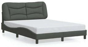 Giroletto Senza Materasso Grigio Scuro 140x190 Cm Tessuto /