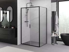 Mexen Exo-S cabina doccia scorrevole 120 x 90 cm, trasparente, nera - 8151-120-090-70-00