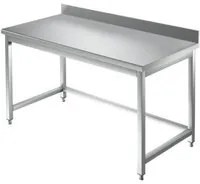 Tavolo 200x70x85 acciaio inox 430 su gambe alzatina ristorante pizzeria RS3950