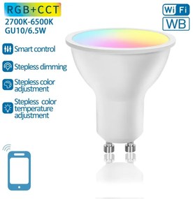 Lampadina LED RGBW dimmerabile GU10/6,5W/230V 2700-6500K Wi-Fi - Aigostar