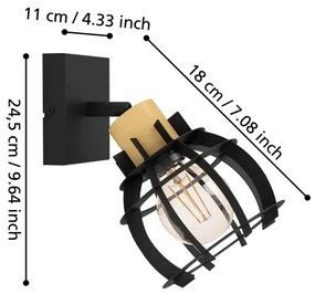 Eglo 43926 - Faretto da parete STILLINGTON 1xE27/40W/230V