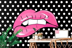 Carta da parati autoadesiva – Labbra rosa pop art