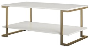 Tavolino in bianco e oro , 106 x 45 cm Camila - CosmoLiving by Cosmopolitan