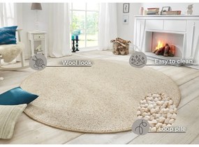 Tappeto rotondo crema ø 133 cm Wolly - BT Carpet