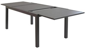 DEXTER - set tavolo in alluminio cm 160/240 x 90 x 75 h con 8 poltrone Venus