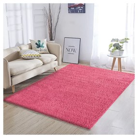 Tappeto Shaggy A Pelo Lungo Antiscivolo Moderno Per Salotto Camera Soggiorno In Diversi Colori E Misure, Colore Intenso e Brillante, 300 x 400 cm, Rosa