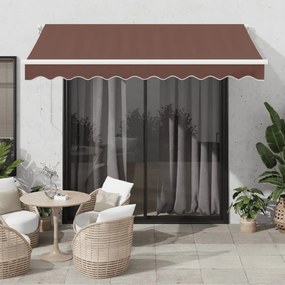 Tenda Da Sole Retrattile Automatica Con Led Marrone 300x250 Cm /