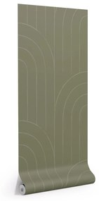 Kave Home - Carta da parati Arcadia con archi verde 10 x 0,53 m FSC MIX Credit
