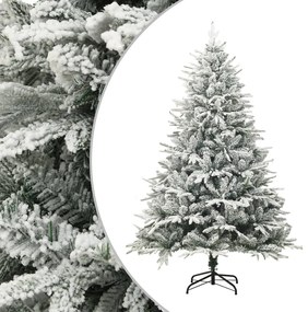 Albero di Natale Artificiale con Neve Verde in PVC e PE, 150 cm