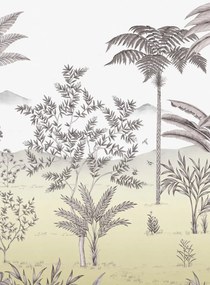Isidore Leroy Carta da parati panoramica Jardin des Oiseaux Safran - Panel C