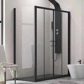 Box doccia 170x90 apertura doppio scorrevole telaio nero KFN6000S - KAMALU