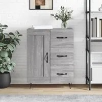 Credenza Grigio Sonoma 69,5x34x90 cm in Legno Multistrato 830258