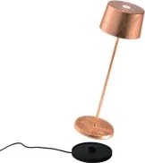 Zafferano Olivia lampada a batteria di design finitura foglia rame