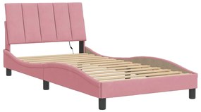 Giroletto con luci led rosa 100x200 cm in velluto