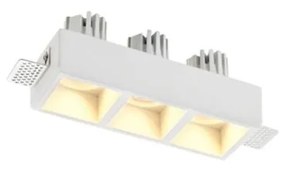 Portafaretto Rettangolare 220x80mm in Gesso Pitturabile 3xGU10/MR16 Materiale Gesso