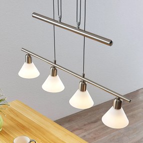 Lampada a sospensione Delira Lindby, dimmerabile, Alluminio / Grigio / Zincato, Soggiorno / Sala da pranzo, Metallo, Moderno, Lampada a sospensione
