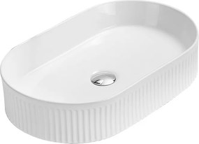 Mexen Grovo lavabo da appoggio scanalato 49 x 31 cm, bianco - 22304900