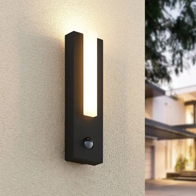 Lucande Applique da esterni LED Virgalia, rilevatore di movimento, IP54