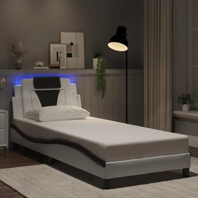 Giroletto Con Luci Led Bianco E Nero 90x190 Cm İn Similpelle /