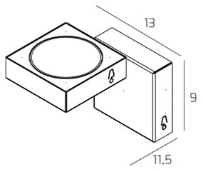 Applique Moderna Up Metallo Nero 1 Luce Gx53