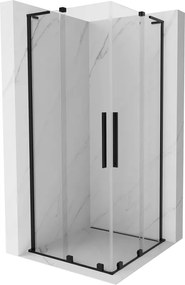 Mexen Velar L Duo cabina doccia scorrevole 80 x 80 cm, trasparente, nero - 871-080-080-02-03-70