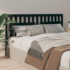 Testiera per Letto Nera 125,5x4x100cm in Legno Massello di Pino