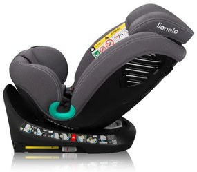 Lionelo - Seggiolino auto con base girevole BASTIAAN ONE i-Size 40-150 cm Grey Stone