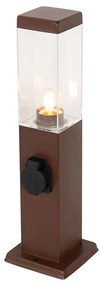 Lampada da esterno marrone ruggine 45 cm con presa IP44 - Malios