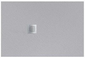 Piatto doccia SANYCCES in resina Strato grigio L 140 x L 90 x H 2.8 cm opaco effetto pietra