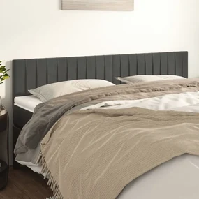 Testiera 2 Pz Grigio Scuro 90x5x78/88 Cm İn Velluto /