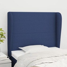 Testiera Ad Orecchio Blu 103x23x118/128 Cm İn Tessuto /