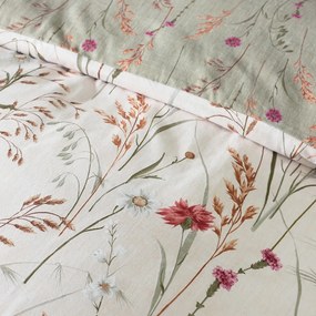 Set copripiumino e federa verde e marrone in flanella per letto matrimoniale 200x200 cm Grasmere Floral – Catherine Lansfield