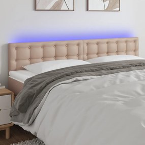 Testiera Cappuccino A Led 180x5x78/88 Cm İn Similpelle /