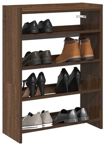 Scarpiera Rovere Marrone 60x25x81 Cm İn Legno Multistrato /