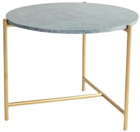 Tavolino rotondo in marmo verde-oro ø 50 cm Morgans - Really Nice Things