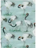 Vogel Tapete Cranes von Osborne & Little - Aqua