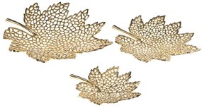 Set di 3 vassoi decorativi metallo oro PEMALI Beliani