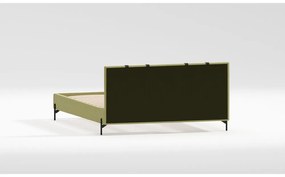Letto matrimoniale imbottito verde chiaro con griglia 200x200 cm Tulsa - Ropez