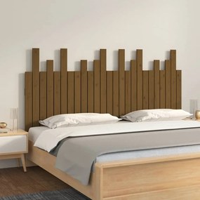 Testiera Da Parete Ambra 159,5x3x80cm İn Legno Massello Di Pino /