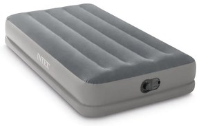 64112 - Materasso Gonfiabile Prestige Mid-Rise Singolo, con Pompa usb incorporata, pvc, Grigio, 99x191x30 cm - Intex